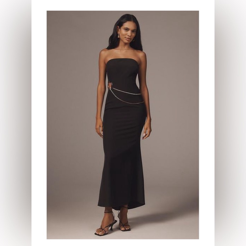 New Anthropology Mare Mare Women's Brown Strapless Hardware Maxi Dress
